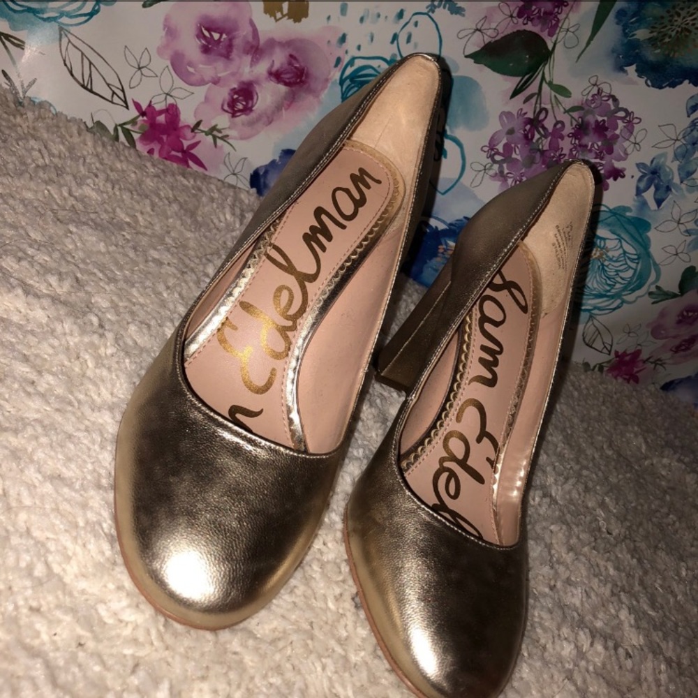 sam edelman gold heels